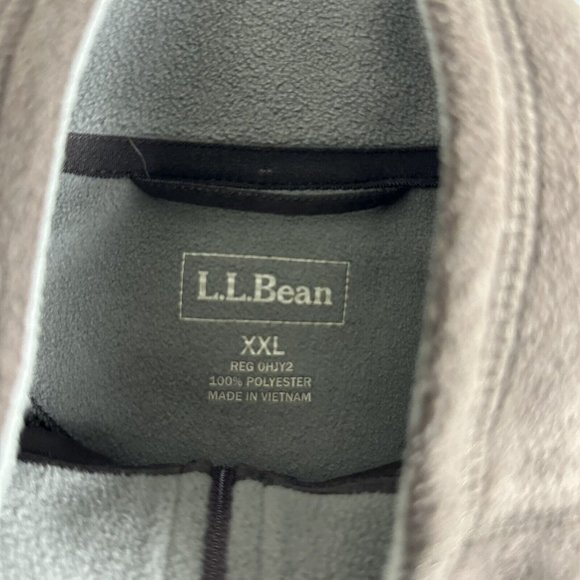 L.L. Bean Men's Size 2XL Pullover Sweater Quarter Zip Fleece Polyester Brown - Picture 4 of 8